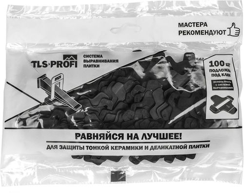 Система выравнивания плитки Защитная подложка под клин TLS-Profi 100 шт 2 мм, фото