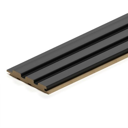 Панель Стеновая Реечная МДФ Stella Beats De Luxe Black Lead 2700x119x16 мм, вид