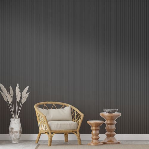 Панель Стеновая Реечная МДФ Stella Beats De Luxe Black Lead 2700x119x16 мм, фотография