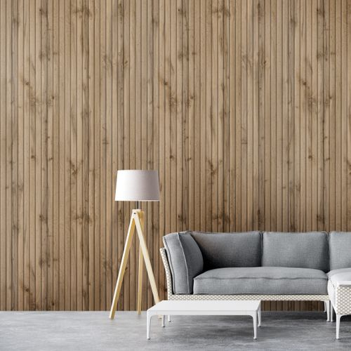 Панель Стеновая Реечная МДФ Stella Beats Light Пекан 2700x119x16 мм, изображение