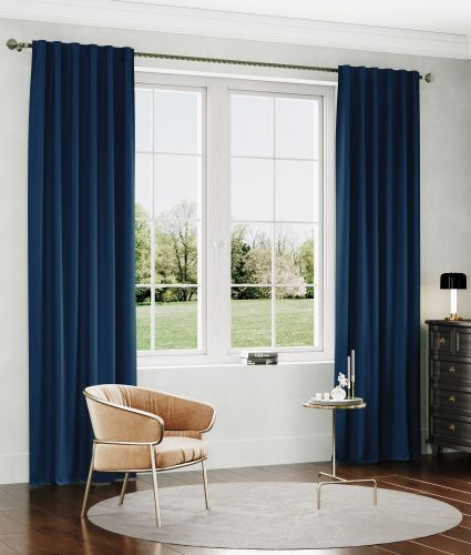 Штора портьерная Legrand Канвас 200x280 см, индиго, крупный план