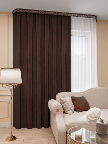 Штора портьерная Legrand Канвас 200x280 см, шоколад, вид