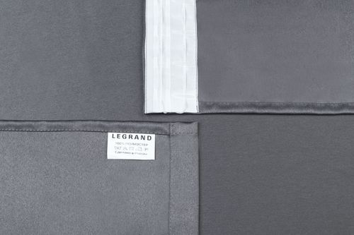 Штора портьерная Legrand блэкаут Тотал 180x270 см, серый, крупный план