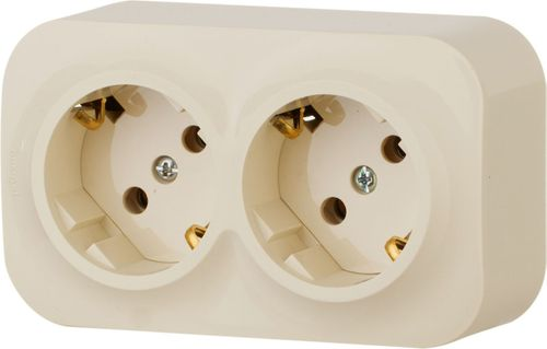 Розеточный блок 2 поста Legrand Quteo 782263 слоновая кость, картинка