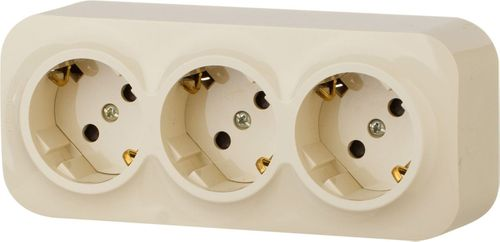 Розеточный блок 3 поста Legrand Quteo 782268 слоновая кость, изображение