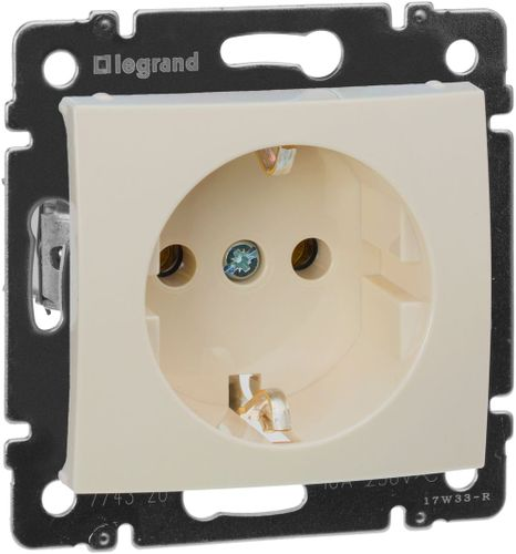 Розетка электрическая 1 пост Legrand Valena 694390 слоновая кость, изображение