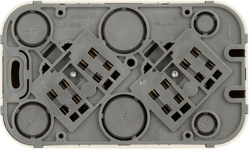 Розеточный блок 2 поста Legrand Quteo 782233 белый, картинка