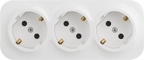 Розеточный блок 3 поста Legrand Quteo 782238 белый, фотография
