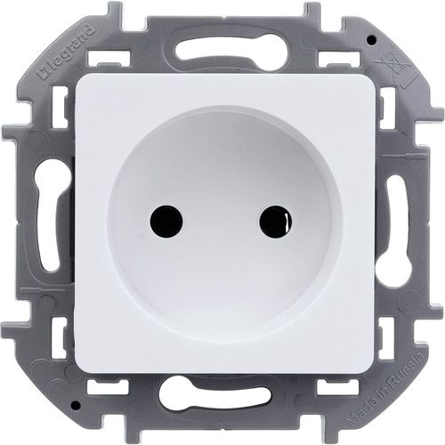Розетка электрическая 1 пост Legrand Inspiria белый, крупный план