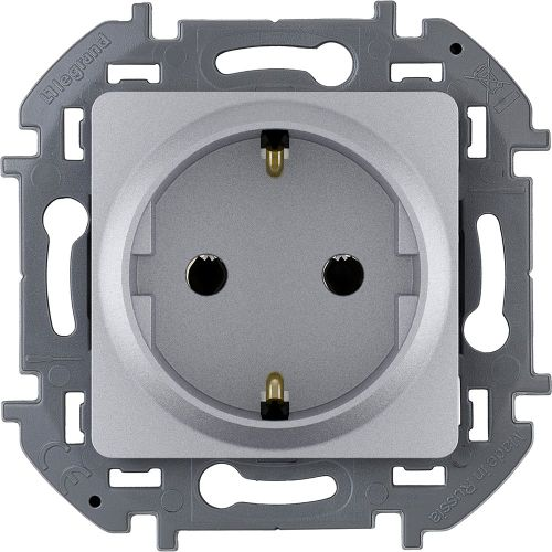 Розетка электрическая Legrand Inspiria 673722 алюминий, изображение