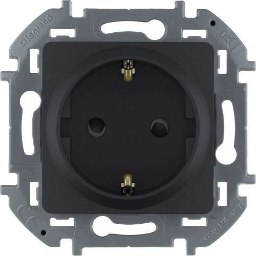 Розетка электрическая Legrand Inspiria 673733 антрацит, картинка