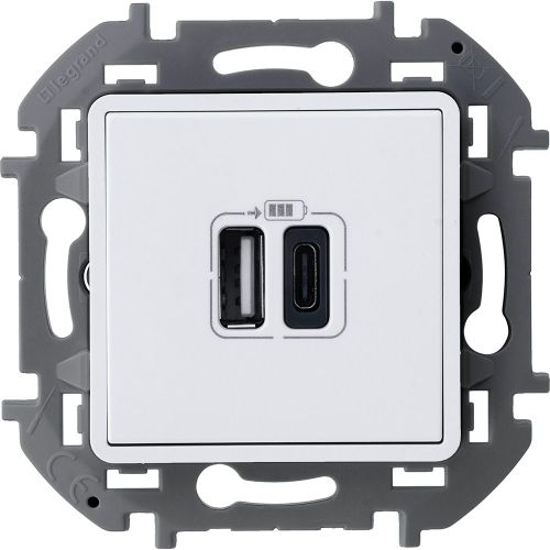 Розетка USB Type-A+C 1 пост Legrand Inspiria белый, картинка