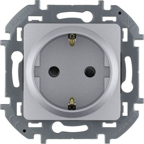 Розетка электрическая Legrand Inspiria 673732 алюминий, фотография