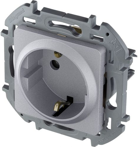 Розетка электрическая Legrand Inspiria 673732 алюминий, картинка