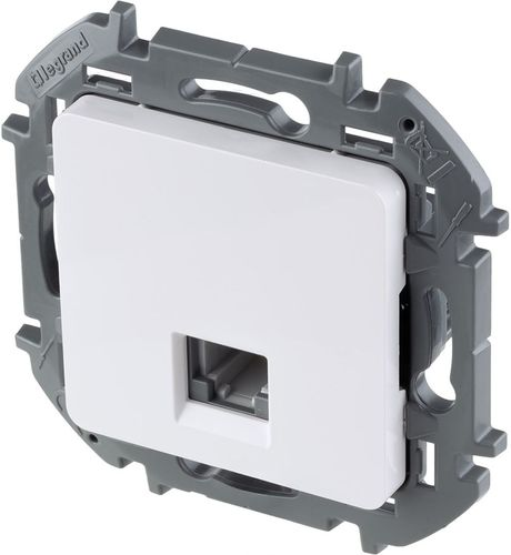 Розетка RJ-11 1 пост Legrand Inspiria белый, крупный план
