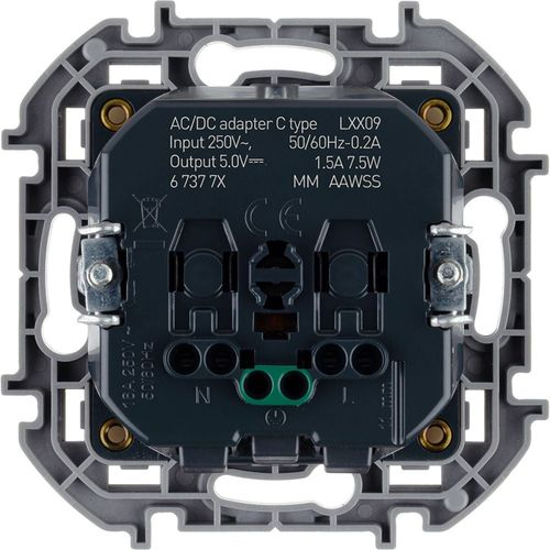 Розетка электрическая,USB 2 поста Legrand Inspiria белый, вид