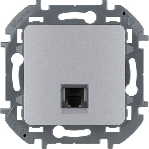 Розетка RJ-11 1 пост Legrand Inspiria алюминий, вид
