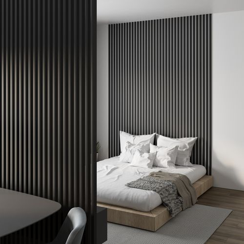 Интерьерная рейка МДФ STELLA МИЛАНА Black Edition  20*30*2700, детальное фото