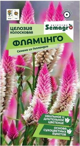 Семена Целозии колосковой SEMAGRO Фламинго 0,2 г, фотография
