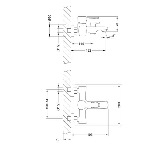 Смеситель Lemark Evitta LM0514C для ванны, вид