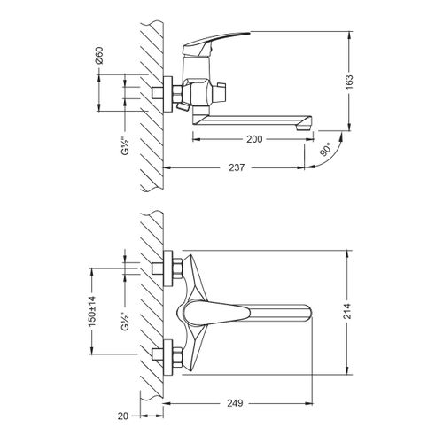 Смеситель Lemark Linara LM0417C универсальный, картинка