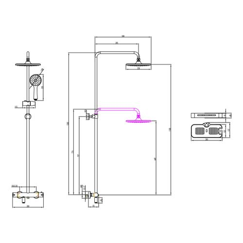 Смеситель Lemark Tropic LM7010C для ванны и душа, термостатический, вид