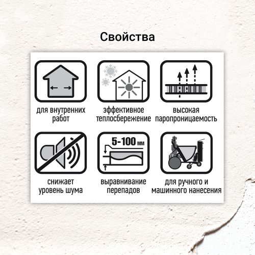 Штукатурка гипсовая базовая теплосберегающая UNIS ТЕПЛОН БЕЛЫЙ 30 кг, крупный план