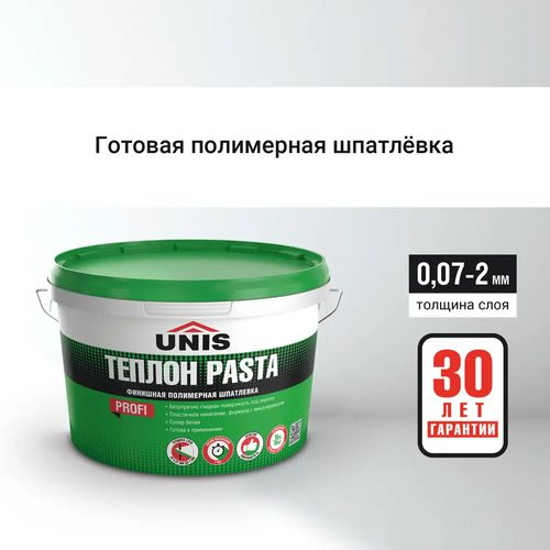Шпаклевка финишная полимерная UNIS ТЕПЛОН Pasta 15 кг, крупный план