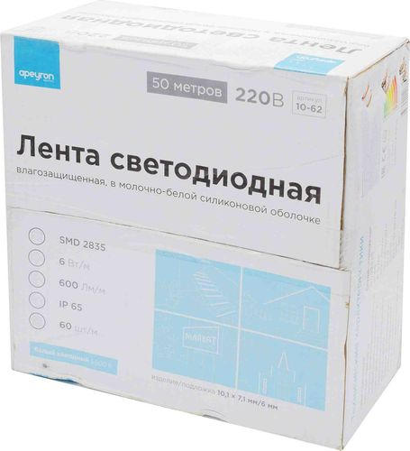 Светодиодная лента Apeyron Electrics SMD 2835 60LED IP65 220В 6Вт 1м, вид