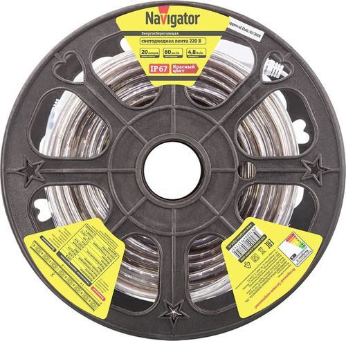 Светодиодная лента Navigator 60 шт IP67 220В 4,8 Вт красный 1 м, картинка