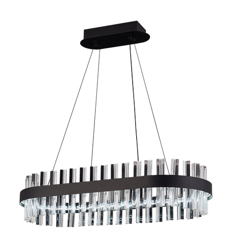 Светодиодная люстра нимб с пультом ДУ, моб. приложением 120W, чёрный, LED, крупный план