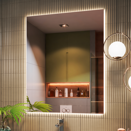 Зеркало для ванной комнаты  с LED подсветкой Клайн Comfort 80 с подогревом, детальное фото