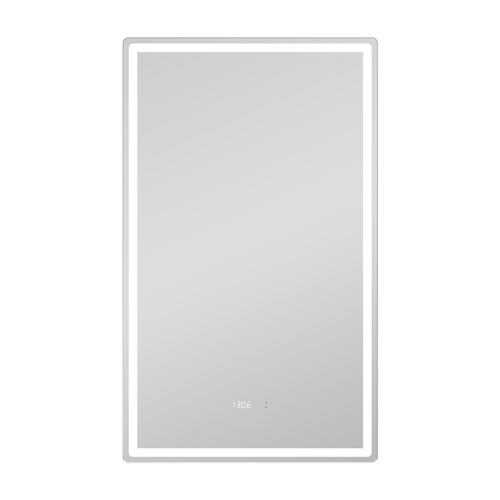Зеркало для ванной комнаты  с LED подсветкой Штерн Luxe 60 с часами и подогревом, картинка