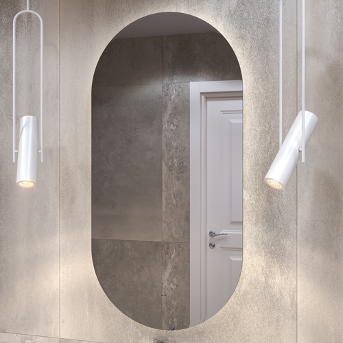 Зеркало для ванной комнаты  с LED подсветкой Альва Comfort 50 х 100 с подогревом, вид