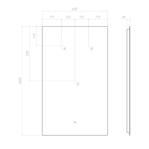 Зеркало для ванной комнаты  с LED подсветкой Клайн Comfort 60 с подогревом, вид
