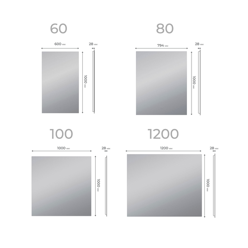 Зеркало для ванной комнаты  с LED подсветкой Клайн Comfort 60 с подогревом, вид
