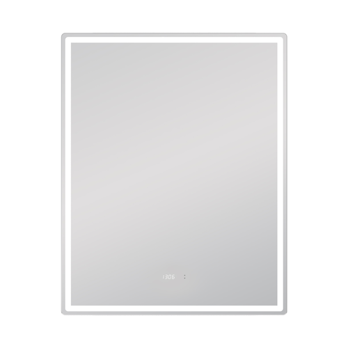 Зеркало для ванной комнаты  с LED подсветкой Штерн Luxe 80 с часами и подогревом, крупный план
