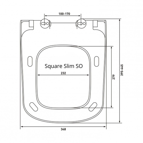 Сиденье для унитаза Square Slim SO дюропласт микролифт белый, изображение