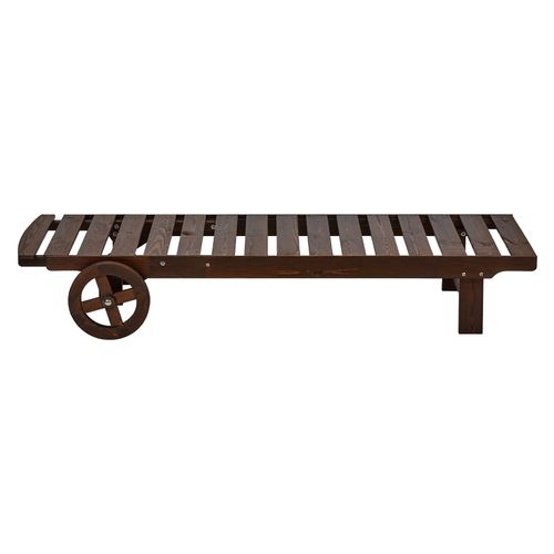 Садовый шезлонг Интерлинк  деревянный 200х67х30 см коричневый, вид