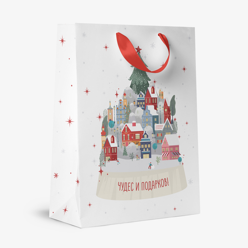 Пакет подарочный новогодний CITY HOME TRADE 25,5*31,5*11, фото