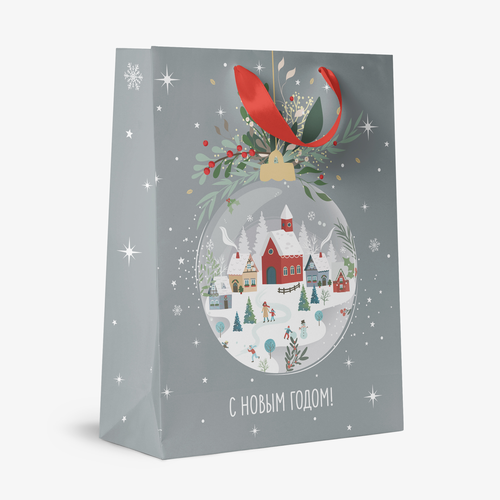 Пакет подарочный новогодний CITY HOME TRADE 25,5*31,5*11, изображение