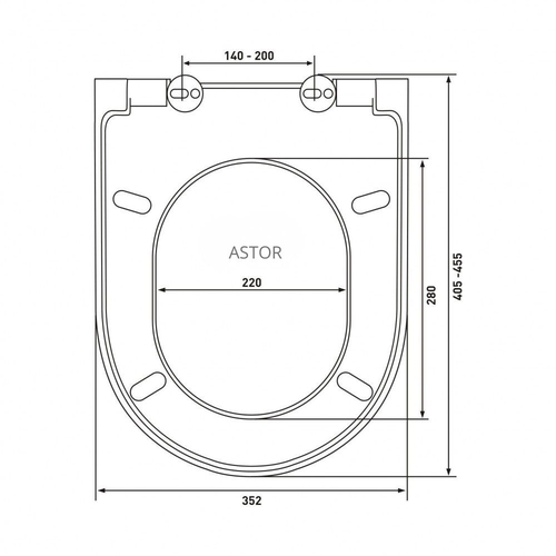 Сиденье для унитаза Astor дюропласт белый, вид