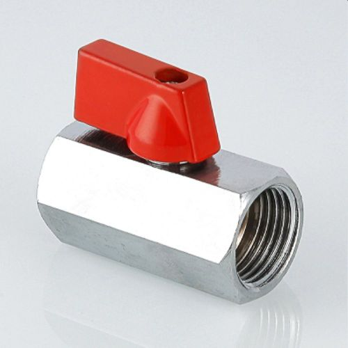 Кран шаровой латунь никелированный VALTEC мини AAV330004 1/2", изображение