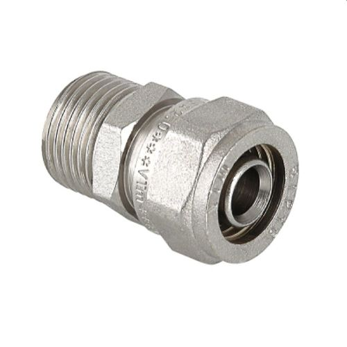 Соединитель латунь никелированный VALTEC 3/4" х 26 мм, вид