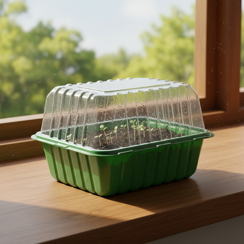 Мини-парник для выращивания рассады GIARDINO CLUB 21х16х6,5см с крышкой, на 1 кассету, Арт. 64673, детальное фото