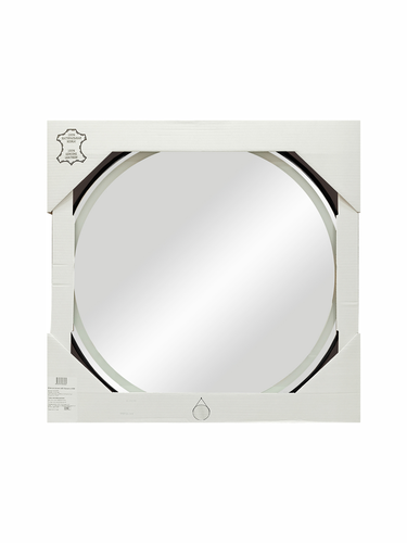 Зеркало "Seamus Black Led" D 650 на ремне из натуральной кожи черного цвета, детальное фото
