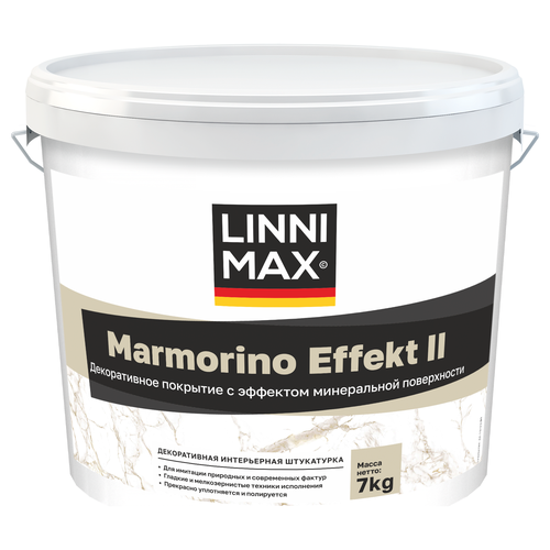 Интерьерная штукатурка с эффеком мрамора LINNIMAX Marmorino Effect II / Марморино Эффект II 7 кг, крупный план