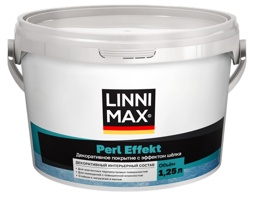 Декоративное интерьерное покрытие с эффектом шелка LINNIMAX Perl Effect / Перл Эффект 1,25 л, фото