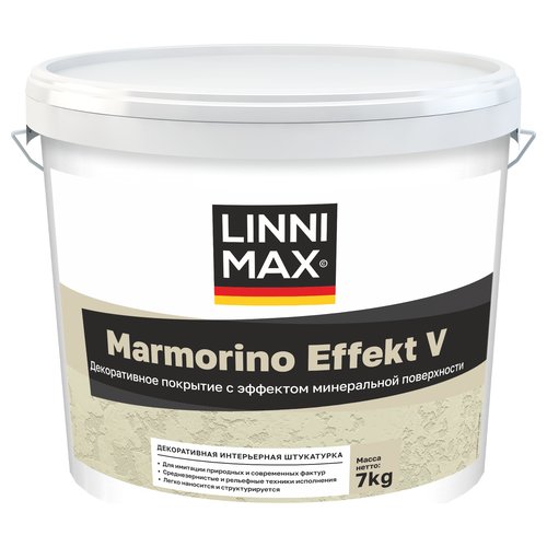 Интерьерная штукатурка с эффектом камня LINNIMAX Marmorino Effect V / Марморино Эффект V 7 кг, фотография