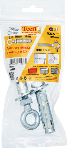 Анкер с кольцом Tecfi DX ZN М10x60 2 шт, вид